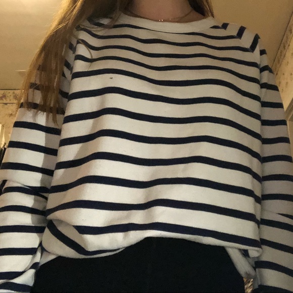 Old Navy Tops - Striped Crew Neck Sweatshirt